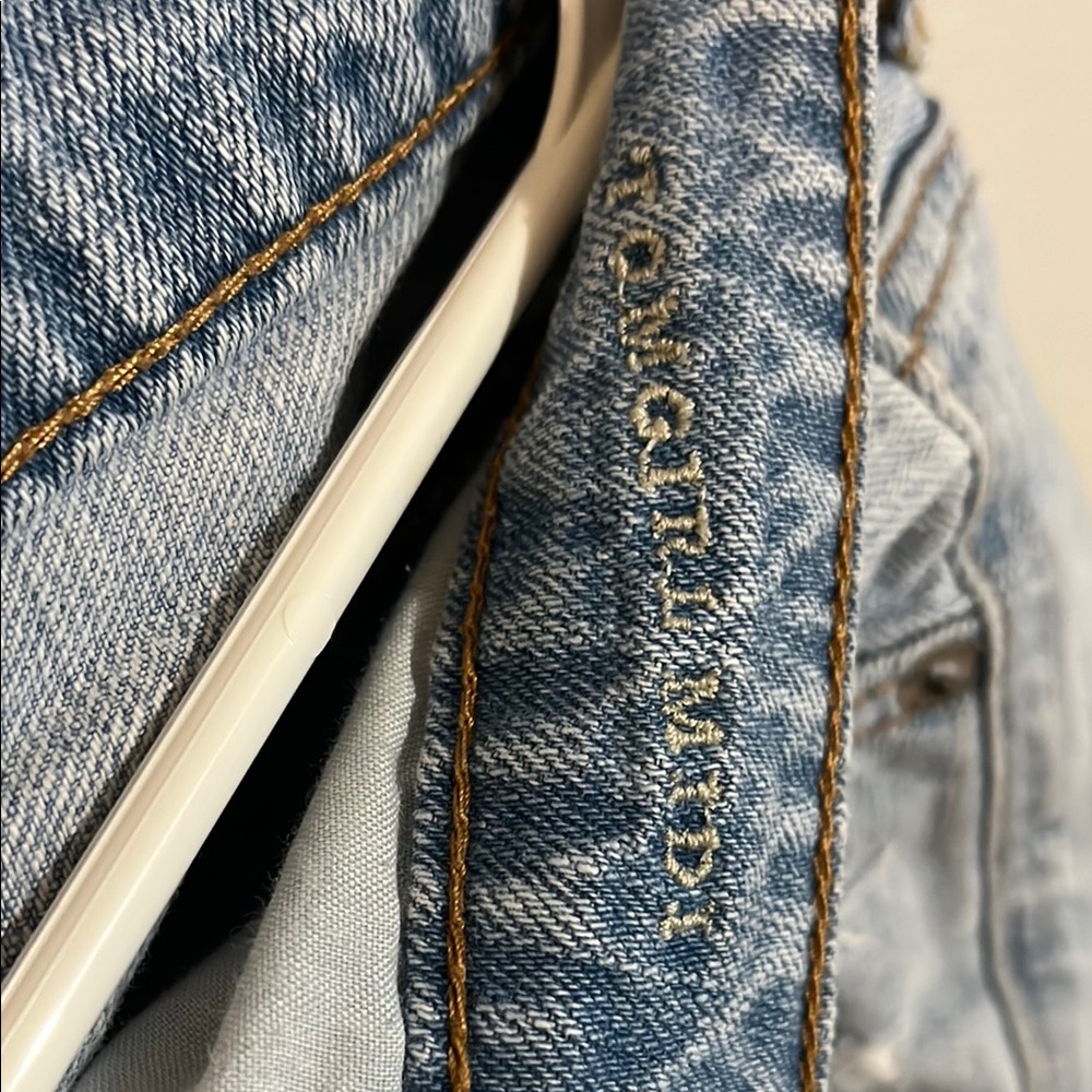 American Eagle Outfitters Blue Jean Shorts Distressed Casual - Picture 2 of 5